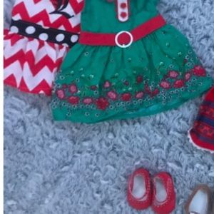 Red kit dress and shoes & Doll stand ❤️